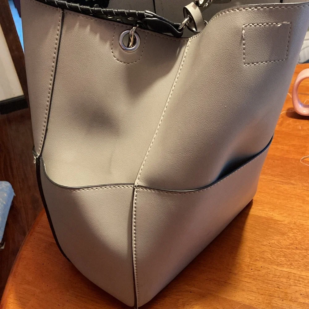 Tote. CO LAB Leather Hobo roomy tote with studded strap - Picture 5 of 11